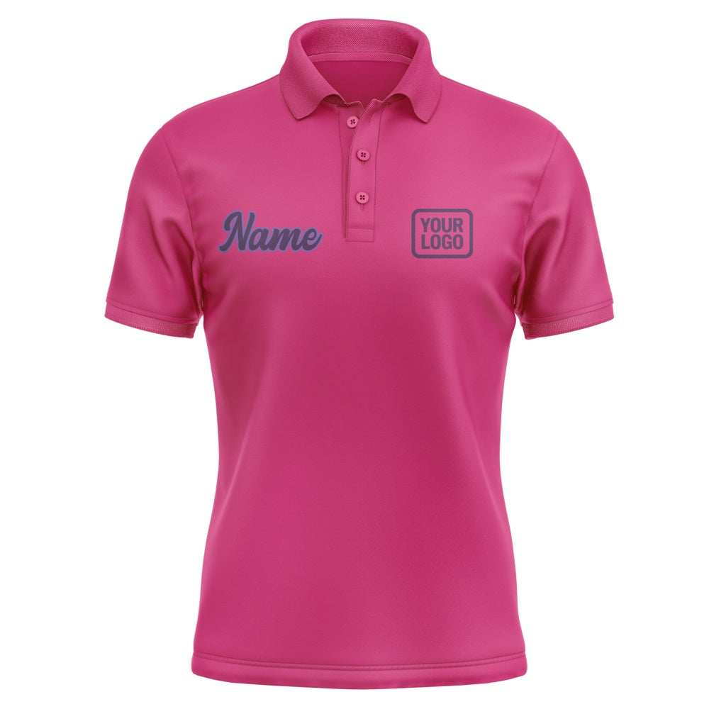 Custom Pink Purple Short-Sleeve Polo Shirt