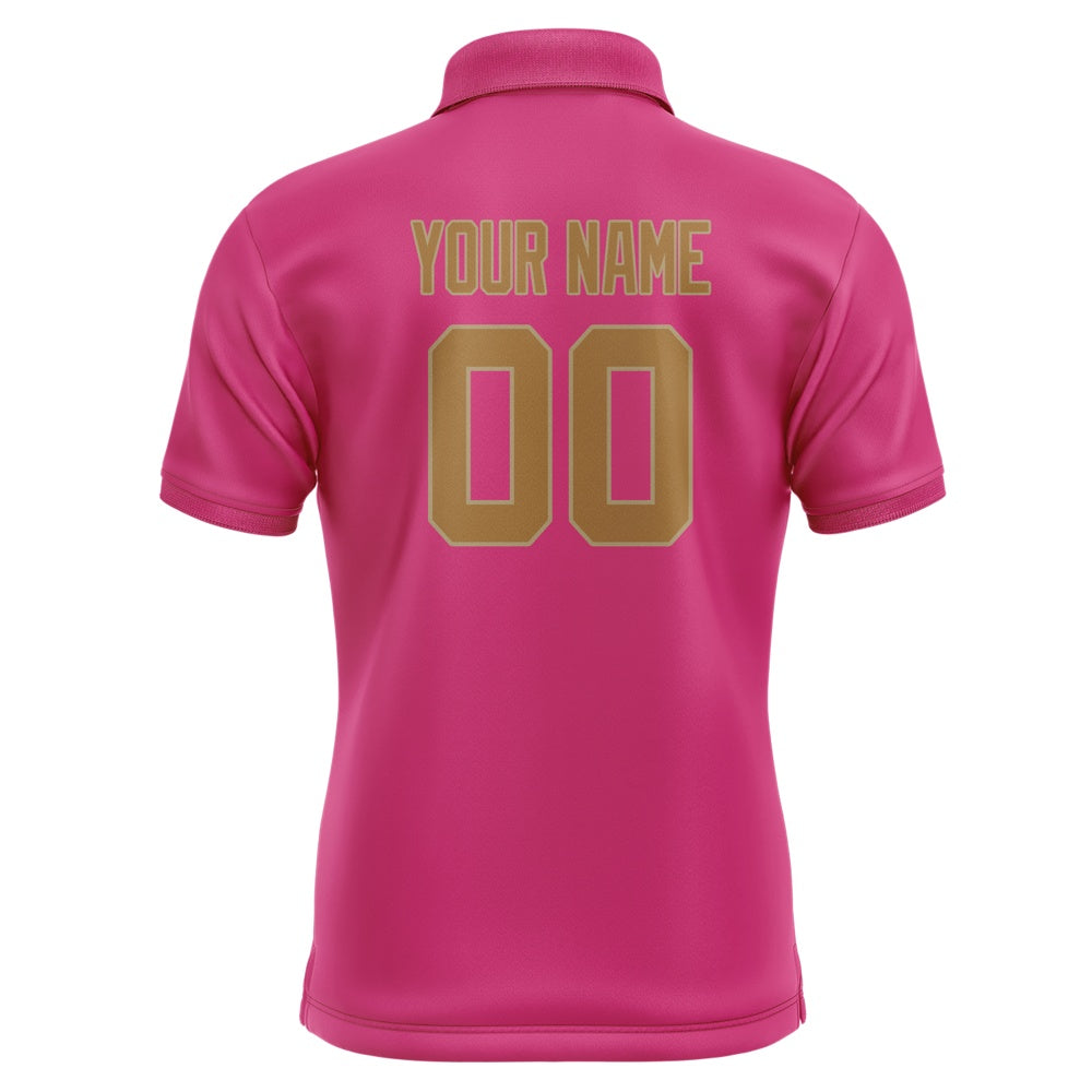 Custom Pink Khaki Short-Sleeve Polo Shirt