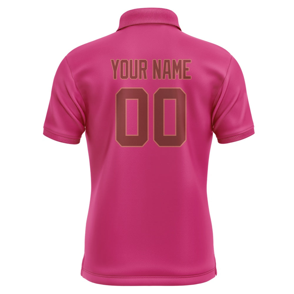 Custom Pink Crimson Red Short-Sleeve Polo Shirt