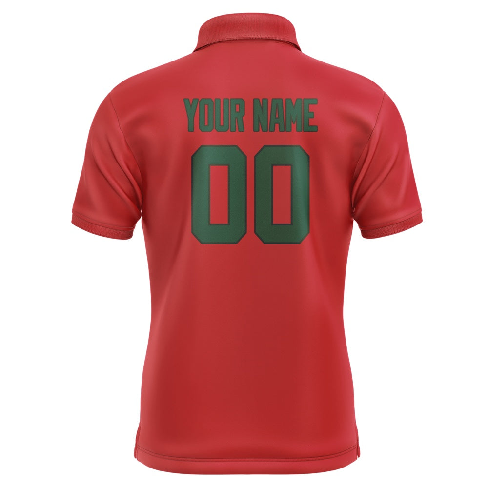 Custom Red Green Short-Sleeve Polo Shirt