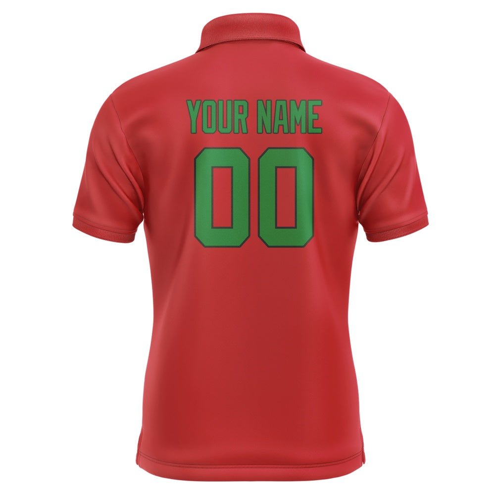 Custom Red Emerald Green Short-Sleeve Polo Shirt