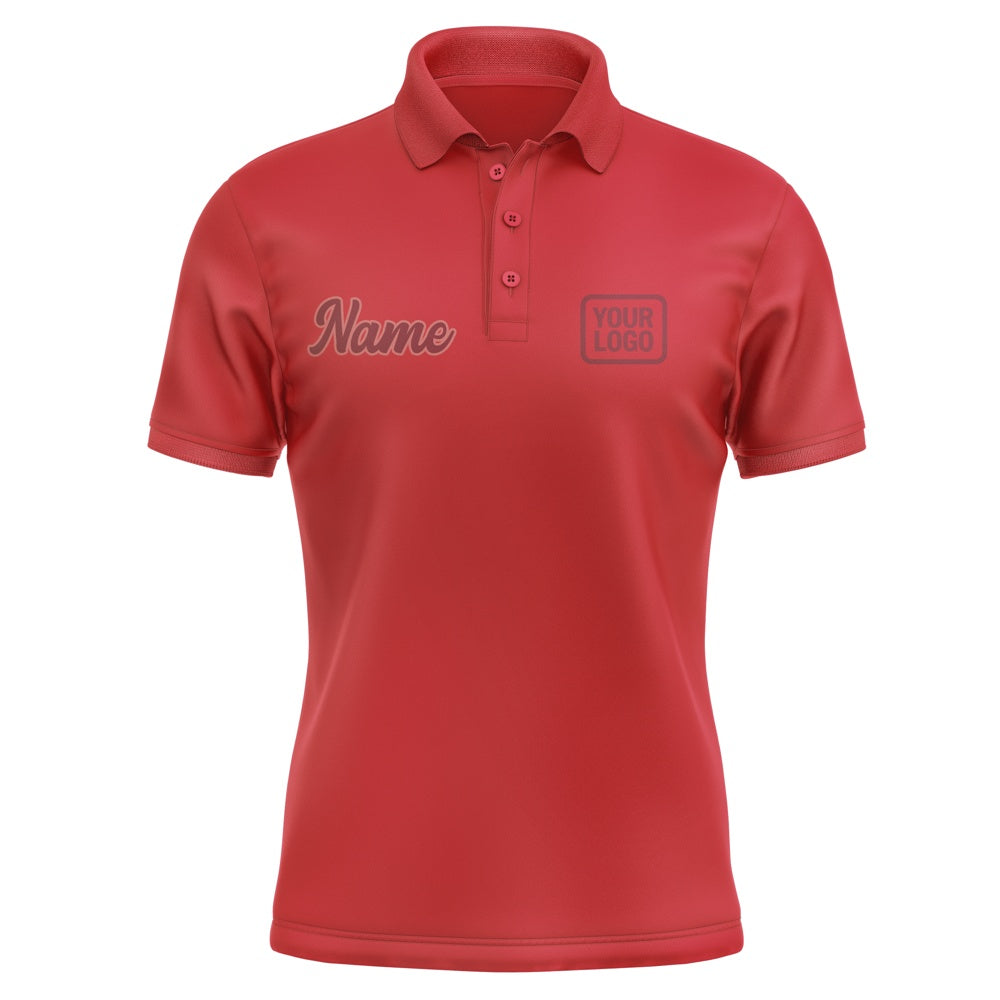 Custom Red Crimson Red Short-Sleeve Polo Shirt