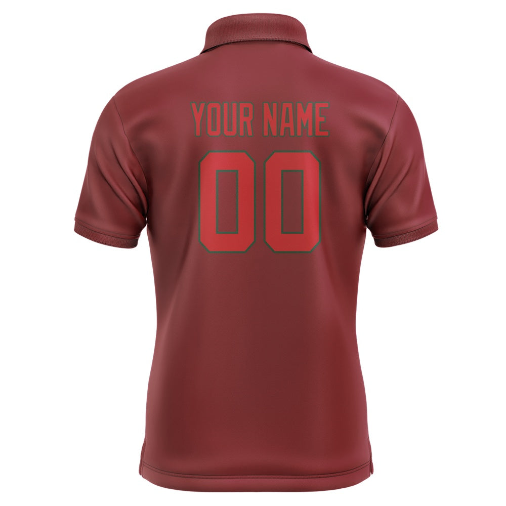 Custom Crimson Red Red Short-Sleeve Polo Shirt