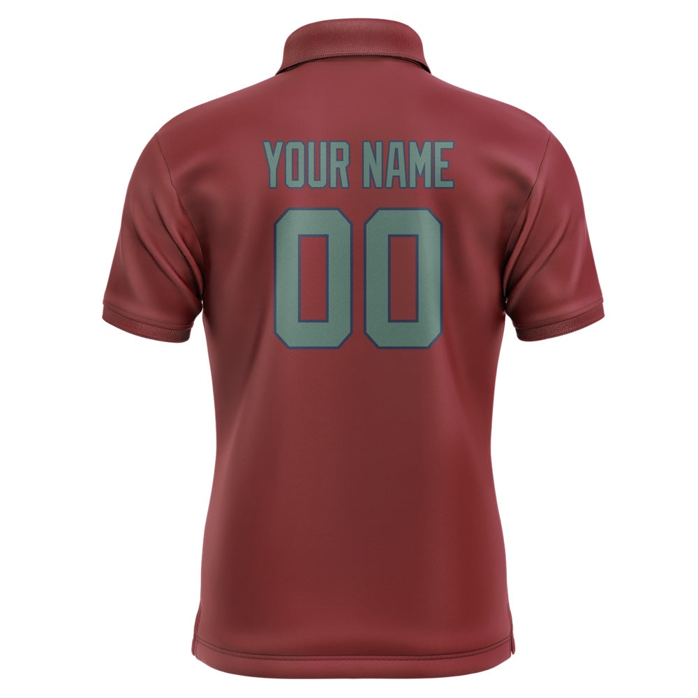 Custom Crimson Red Blue Green Short-Sleeve Polo Shirt