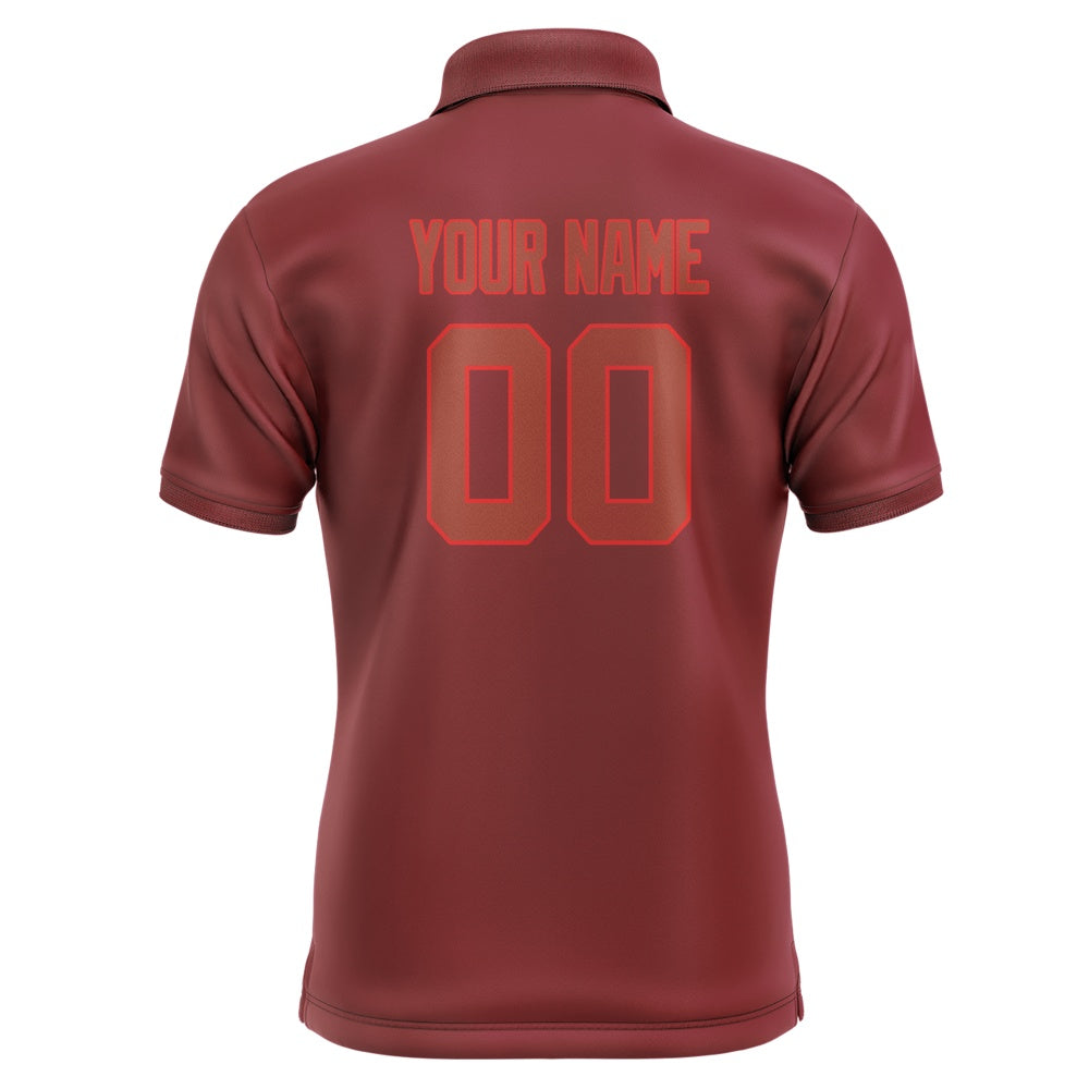 Custom Crimson Red Coral Red Short-Sleeve Polo Shirt