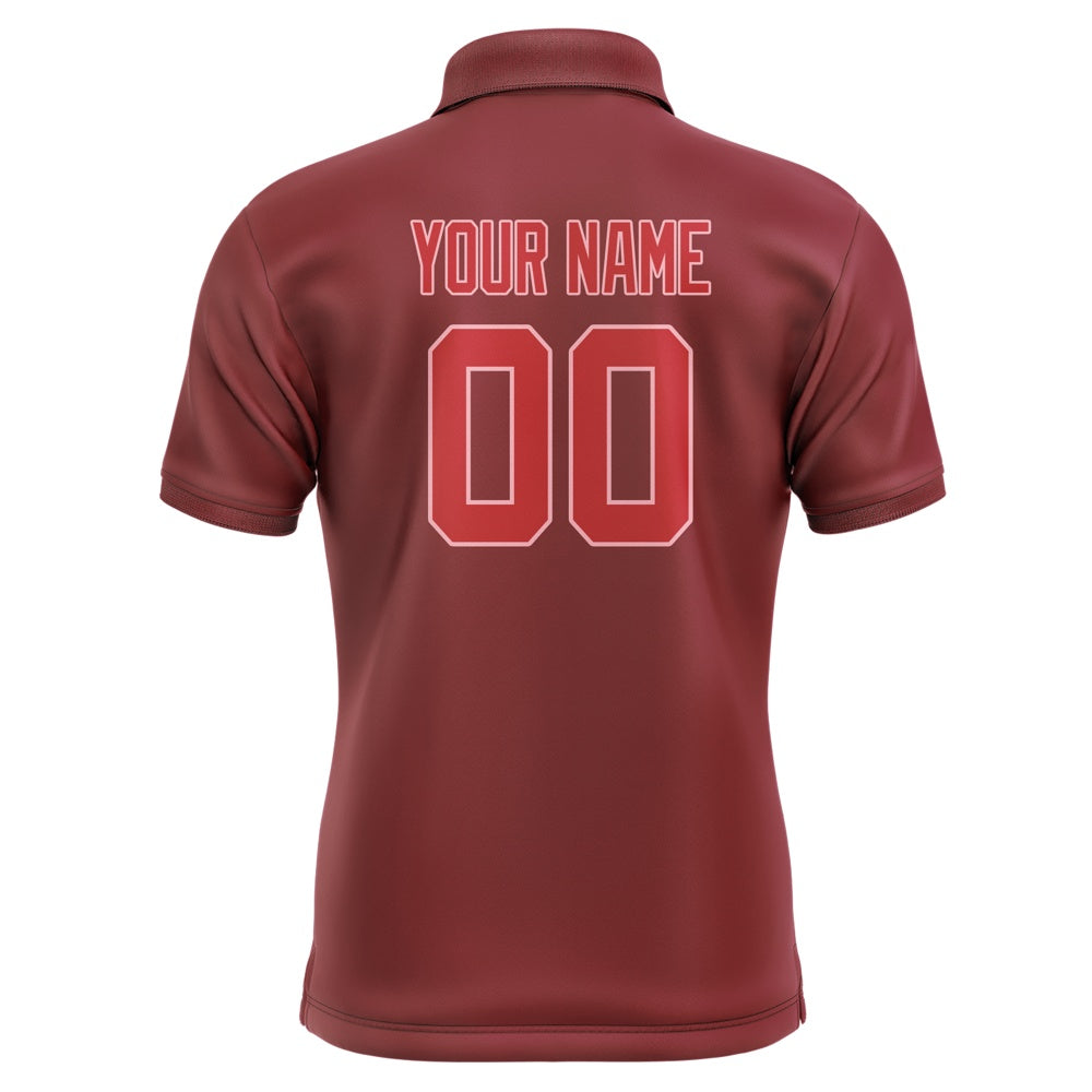 Custom Crimson Red Red Short-Sleeve Polo Shirt