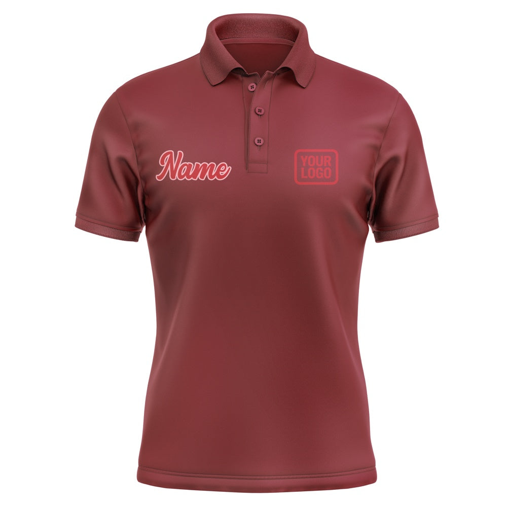 Custom Crimson Red Red Short-Sleeve Polo Shirt
