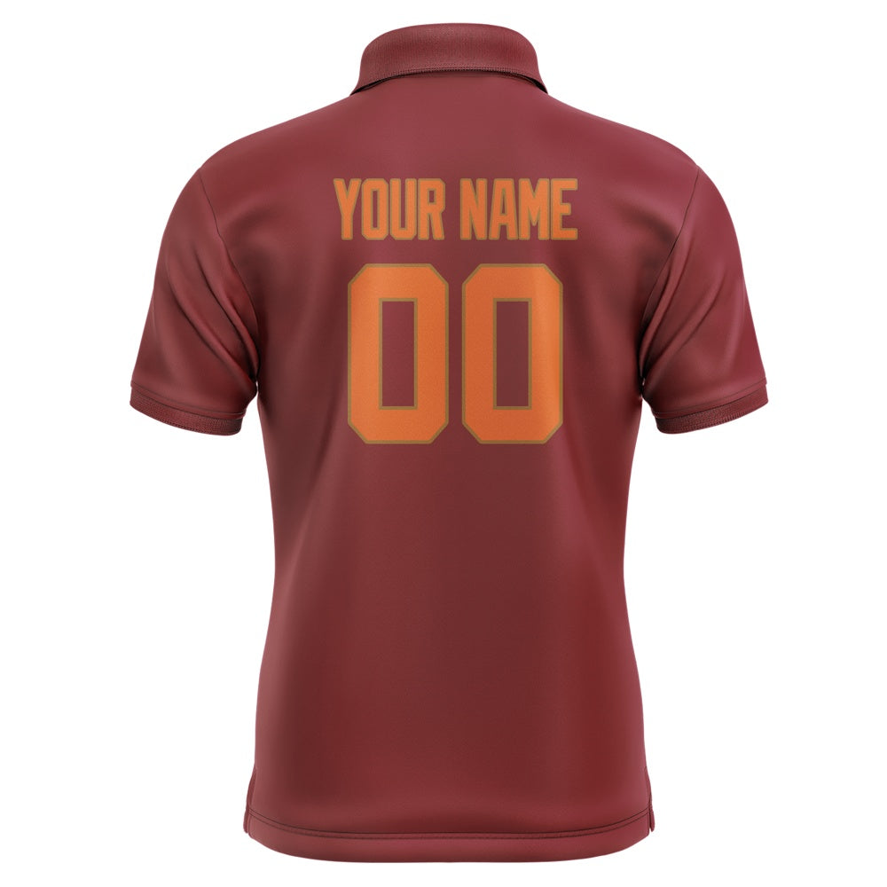 Custom Crimson Red Orange Short-Sleeve Polo Shirt