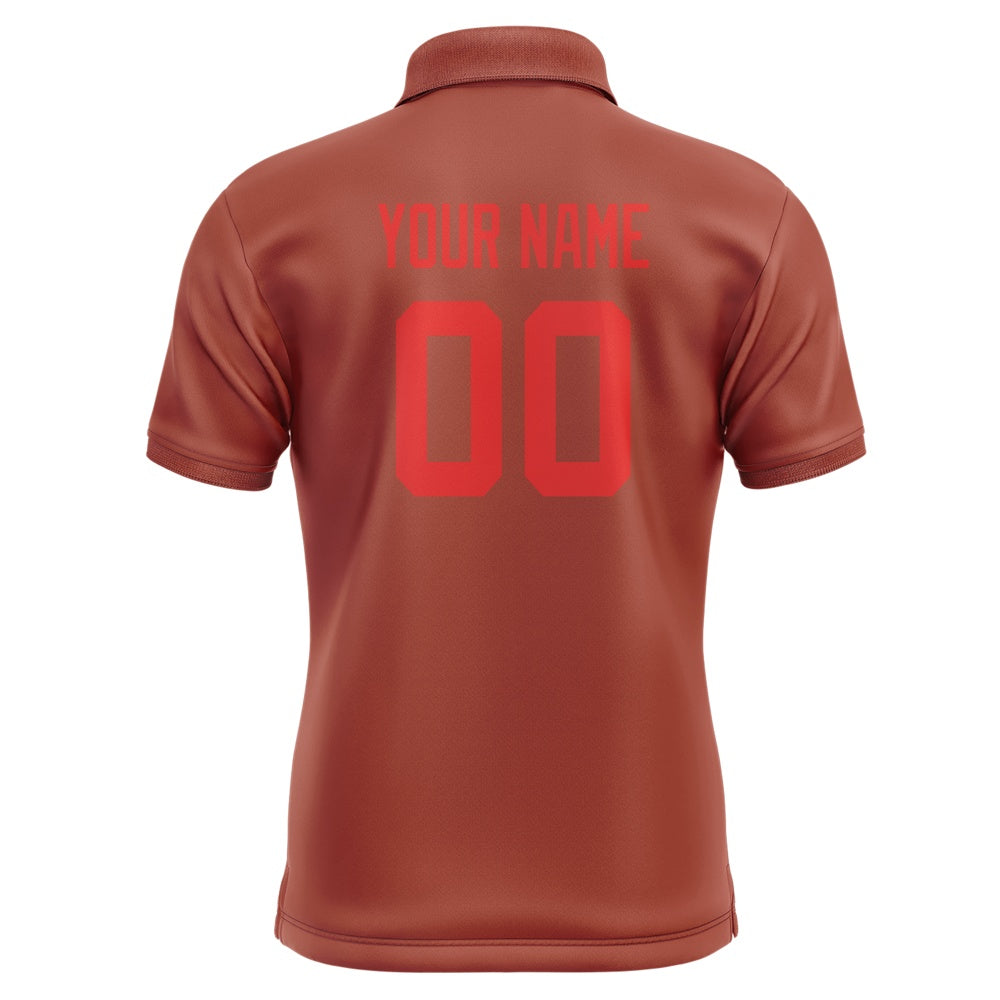 Custom Coral Red Orange Red Short-Sleeve Polo Shirt
