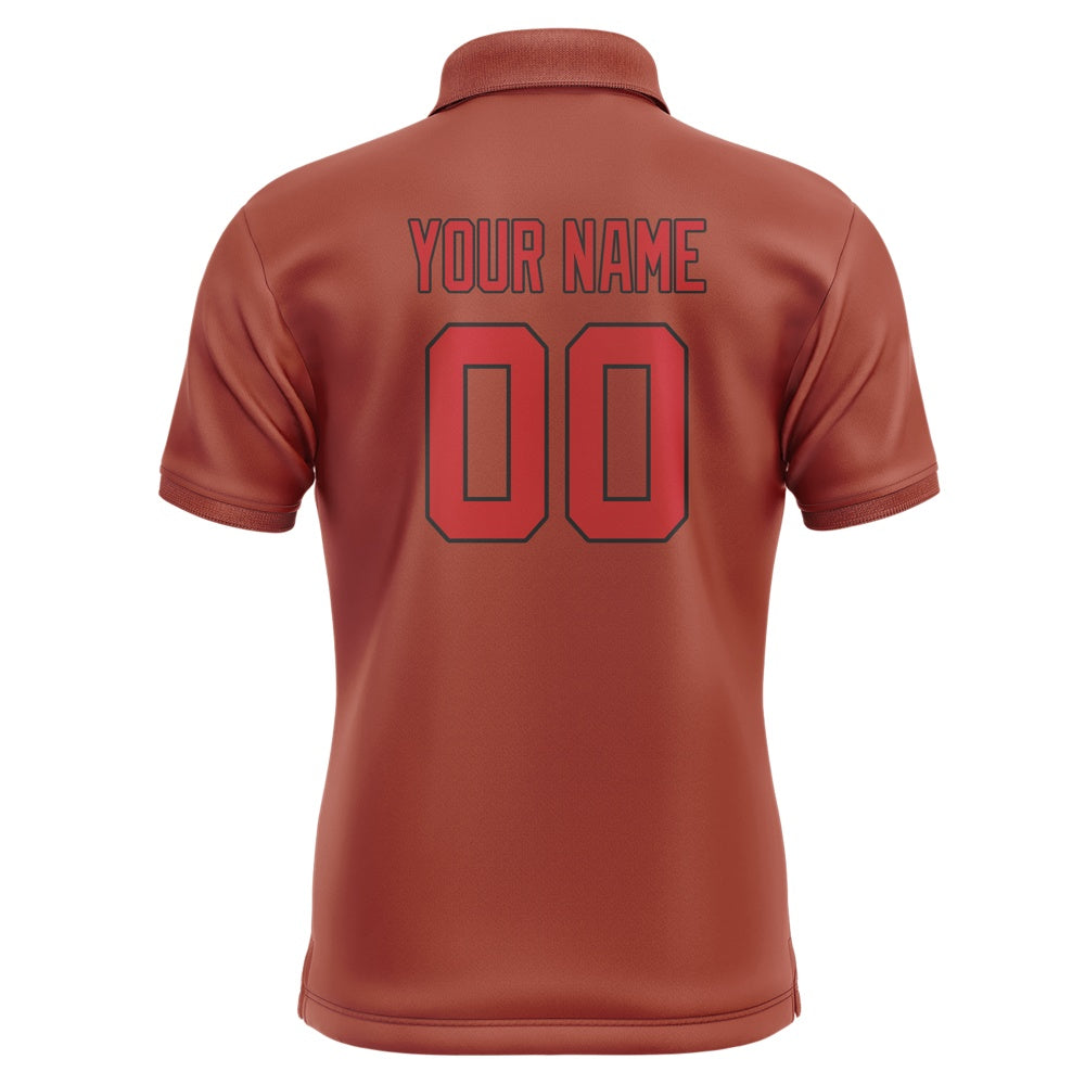 Custom Coral Red Red Short-Sleeve Polo Shirt
