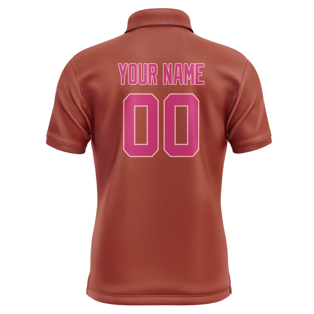 Custom Coral Red Pink Short-Sleeve Polo Shirt