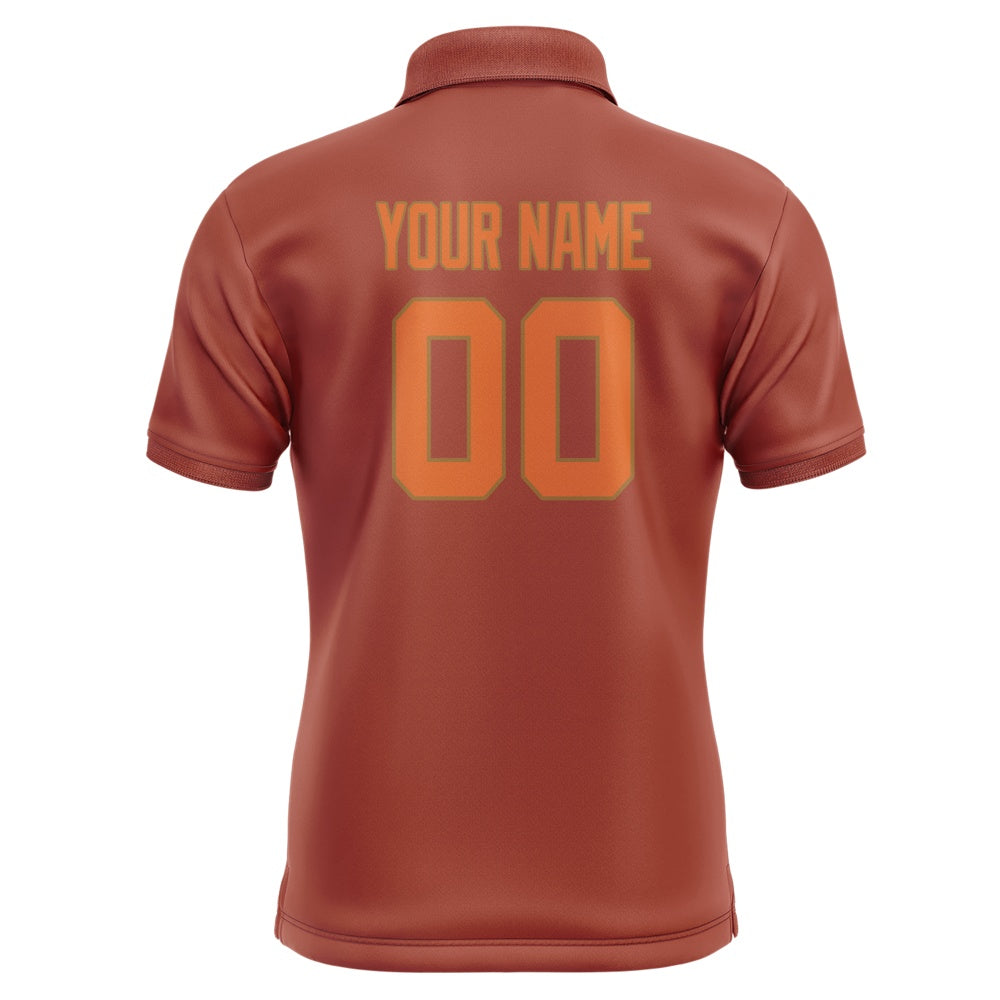 Custom Coral Red Orange Short-Sleeve Polo Shirt