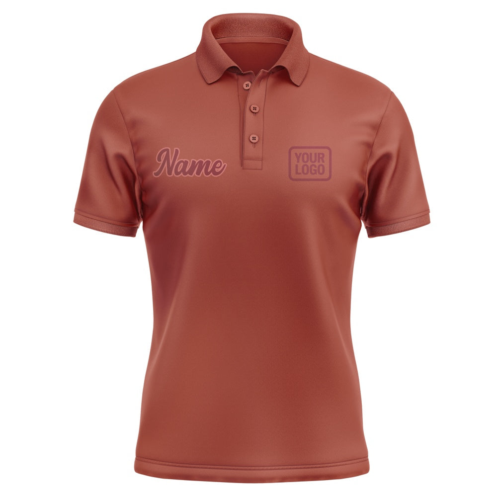 Custom Coral Red Crimson Red Short-Sleeve Polo Shirt