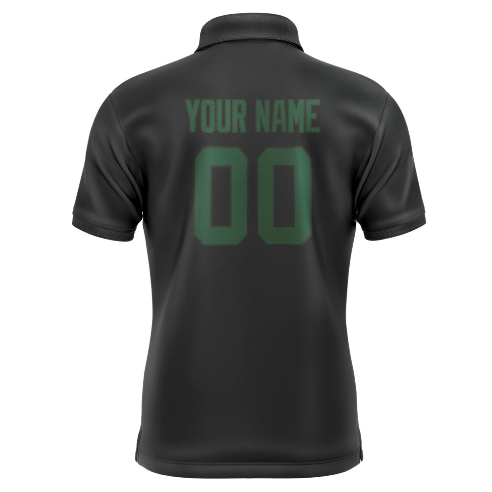 Custom Black Green Short-Sleeve Polo Shirt