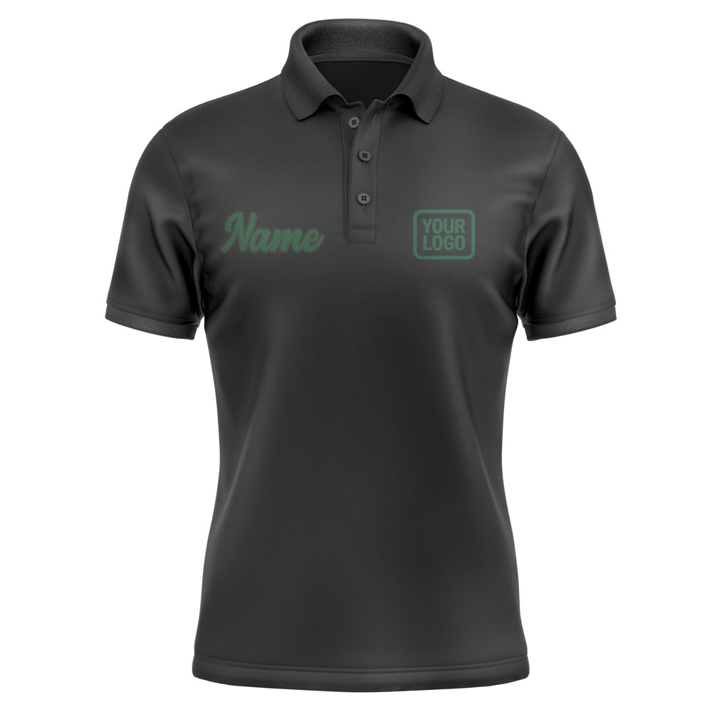 Custom Black Green Short-Sleeve Polo Shirt
