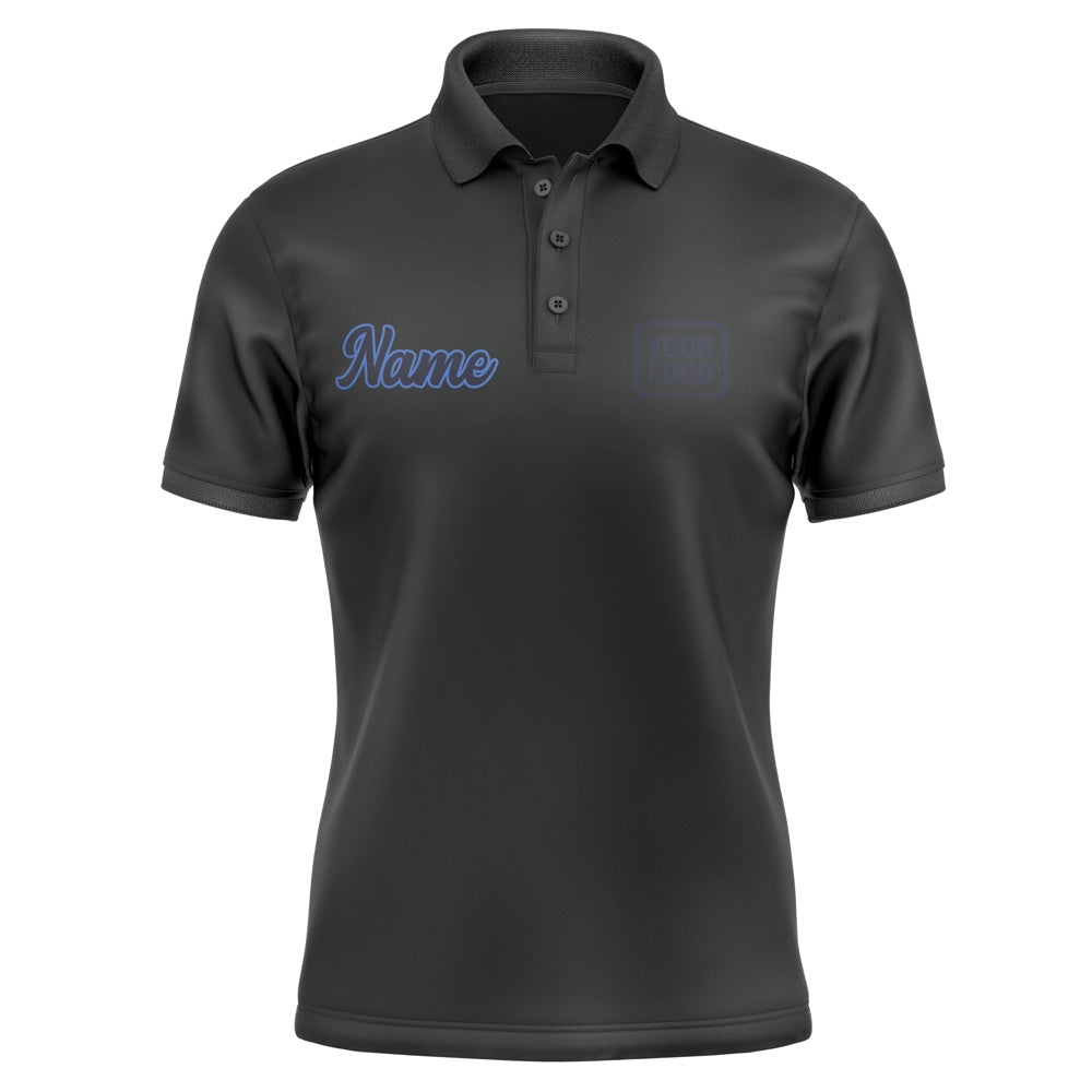 Custom Black Navy Short-Sleeve Polo Shirt
