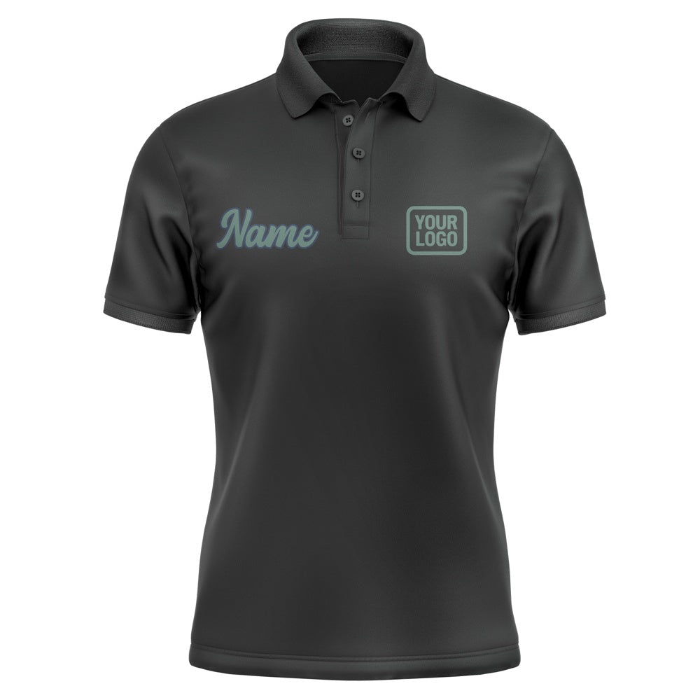 Custom Black Blue Green Short-Sleeve Polo Shirt