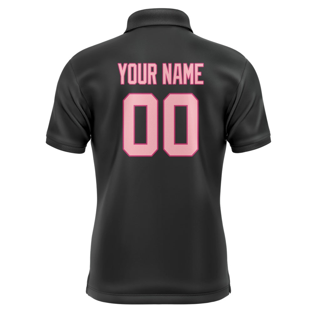 Custom Black Light Pink Short-Sleeve Polo Shirt