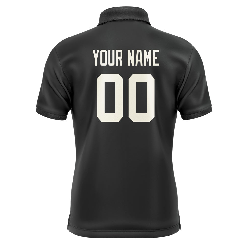 Custom Black Cream Short-Sleeve Polo Shirt