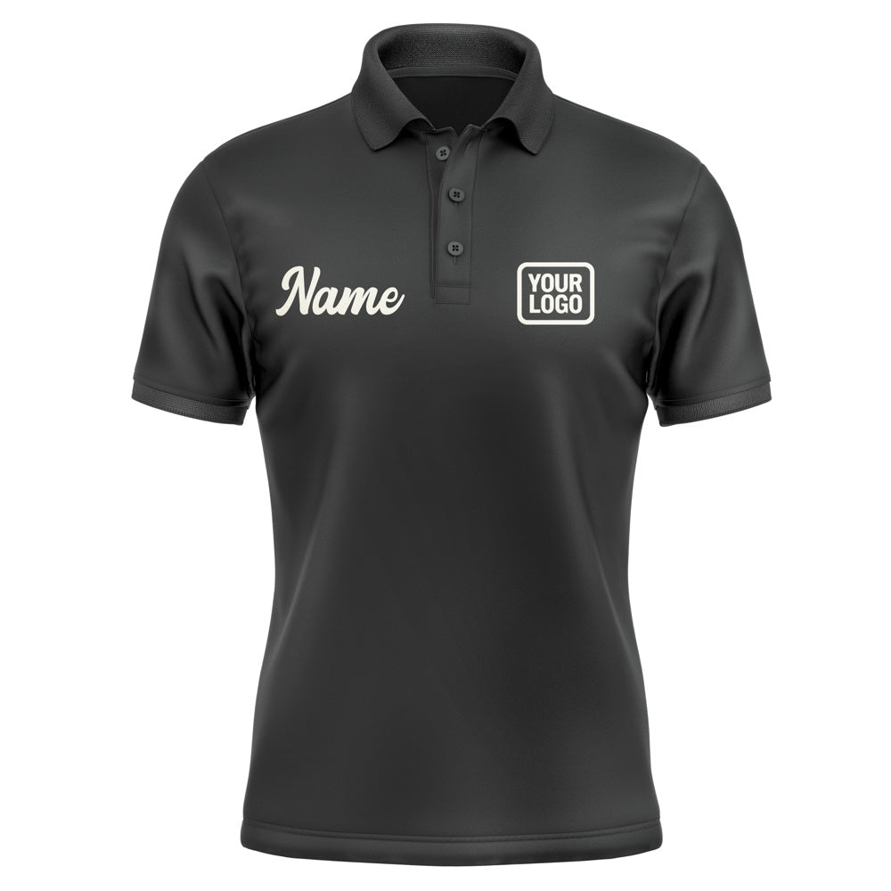 Custom Black Cream Short-Sleeve Polo Shirt