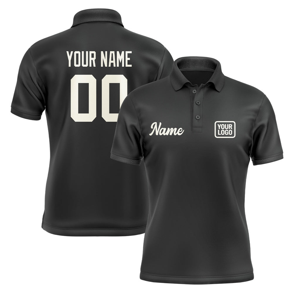 Custom Black Cream Short-Sleeve Polo Shirt