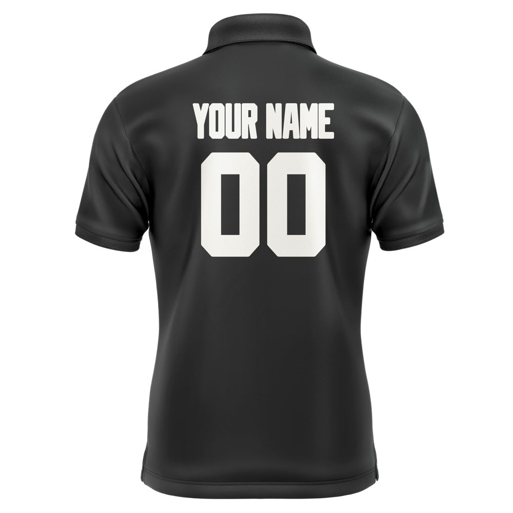 Custom Black White Short-Sleeve Polo Shirt