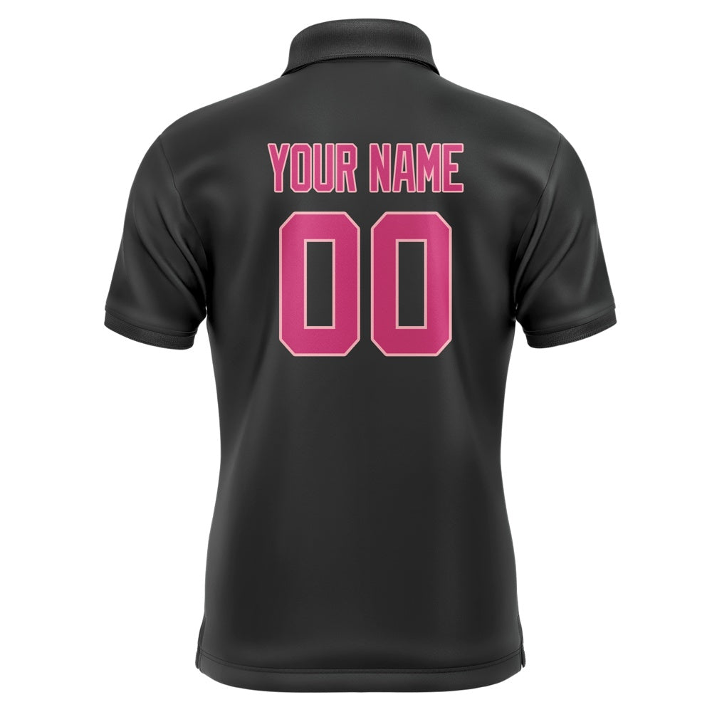 Custom Black Pink Short-Sleeve Polo Shirt