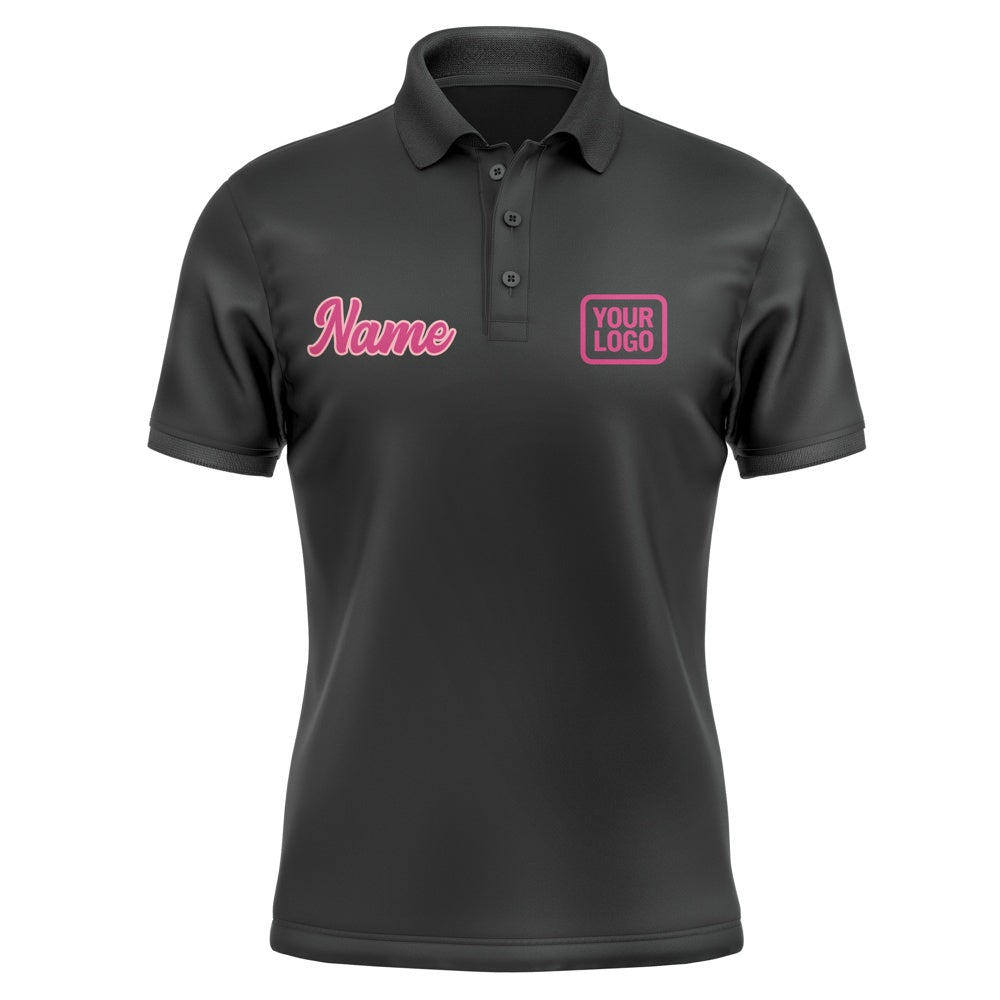 Custom Black Pink Short-Sleeve Polo Shirt