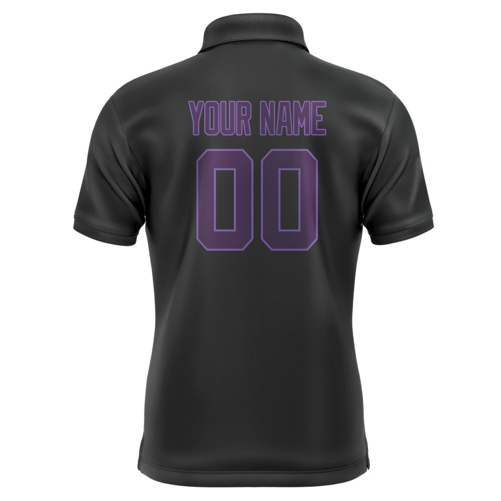 Custom Black Purple Short-Sleeve Polo Shirt