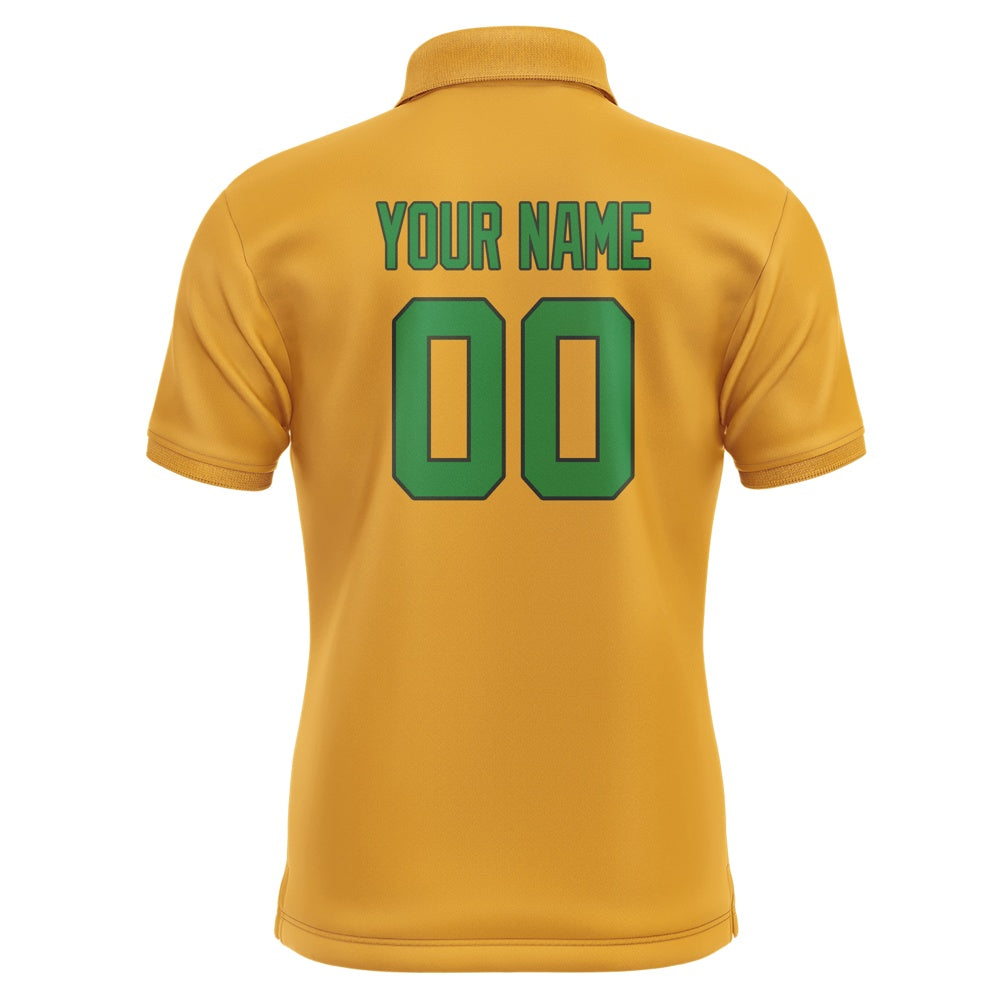 Custom Yellow Emerald Green Short-Sleeve Polo Shirt