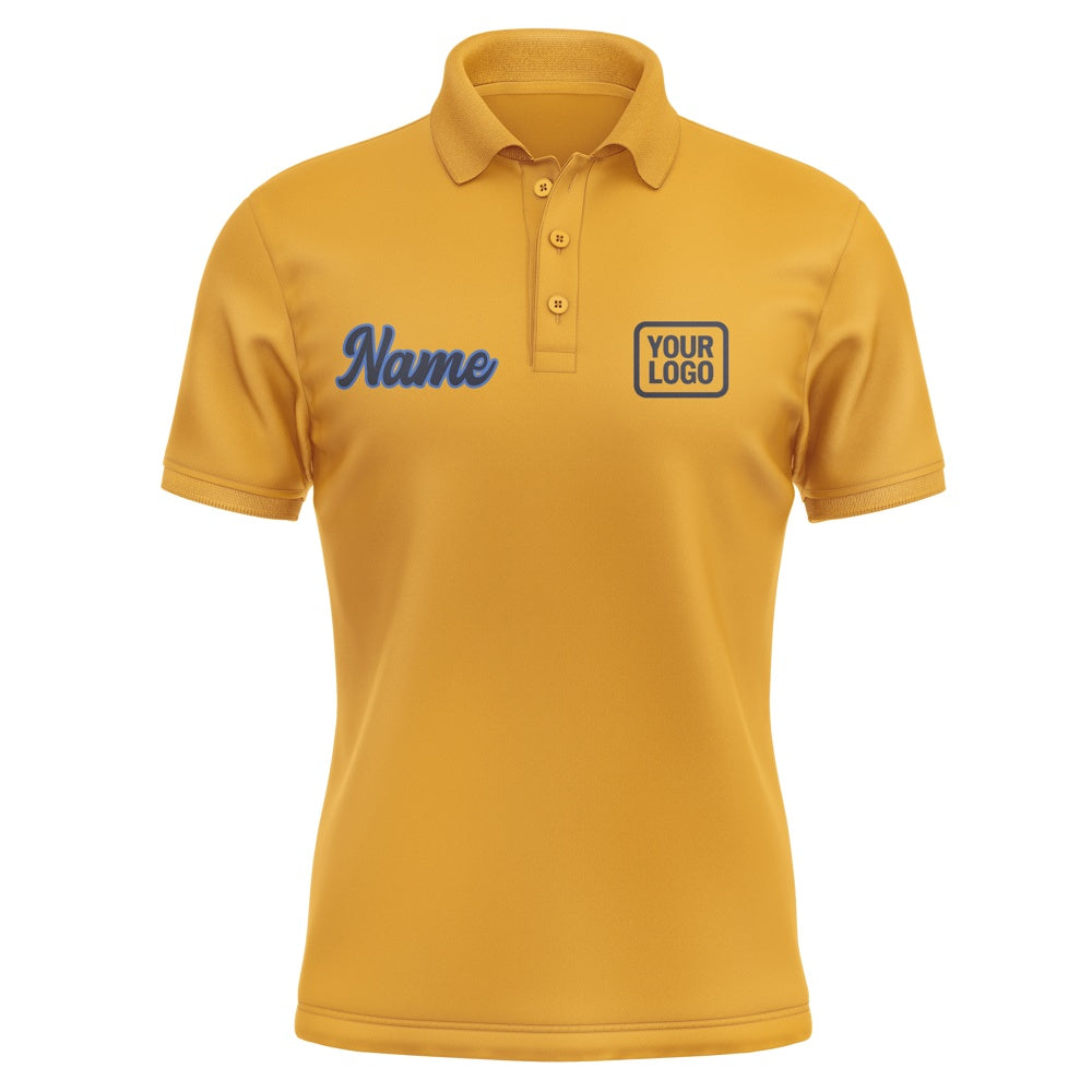 Custom Yellow Navy Short-Sleeve Polo Shirt