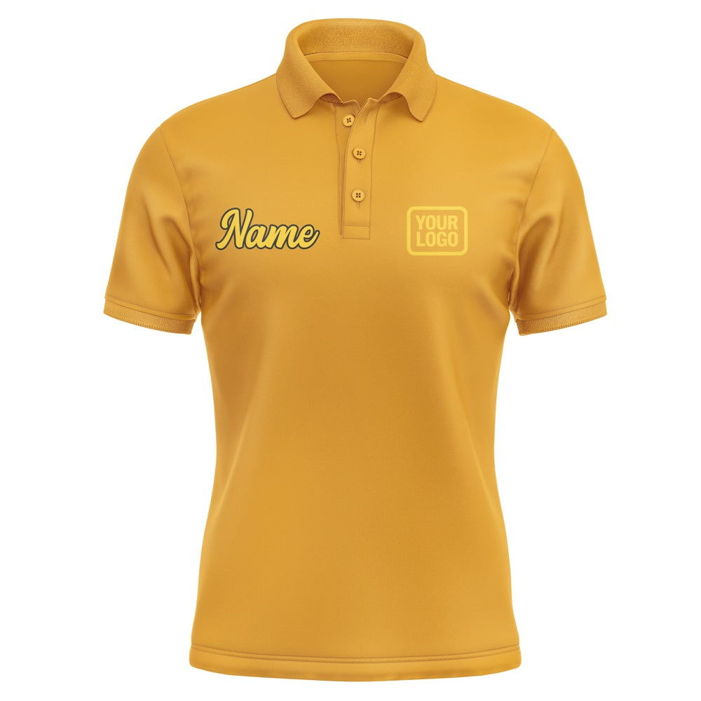 Custom Yellow Gold Short-Sleeve Polo Shirt