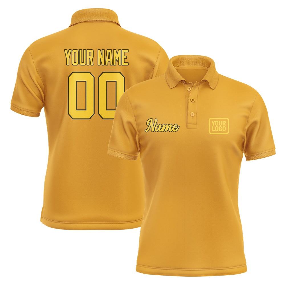 Custom Yellow Gold Short-Sleeve Polo Shirt