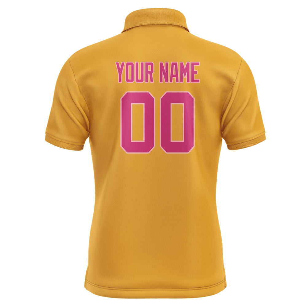 Custom Yellow Pink Short-Sleeve Polo Shirt