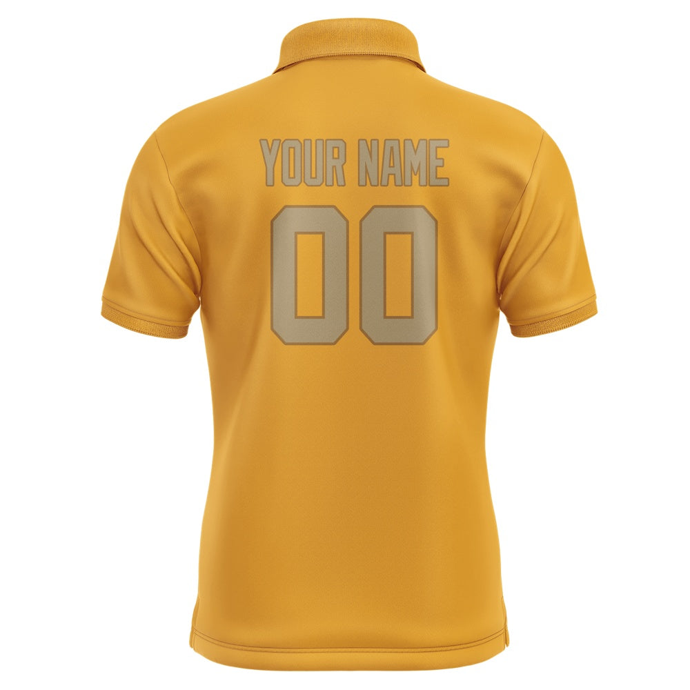 Custom Yellow Light Khaki Short-Sleeve Polo Shirt