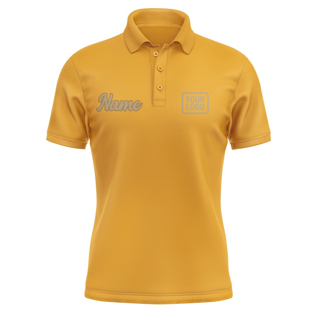 Custom Yellow Light Khaki Short-Sleeve Polo Shirt