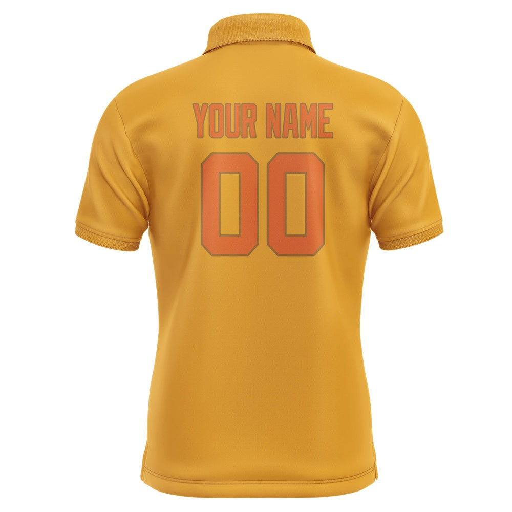 Custom Yellow Orange Short-Sleeve Polo Shirt