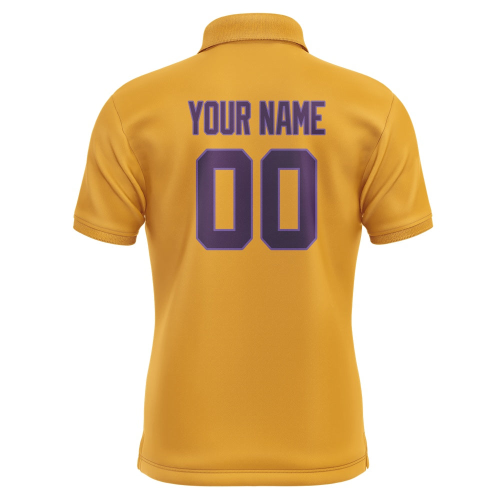 Custom Yellow Purple Short-Sleeve Polo Shirt