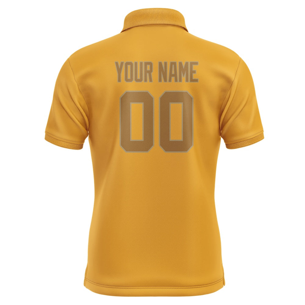 Custom Yellow Khaki Short-Sleeve Polo Shirt