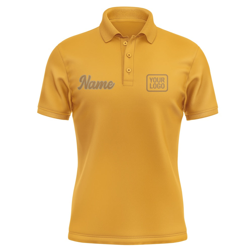 Custom Yellow Khaki Short-Sleeve Polo Shirt