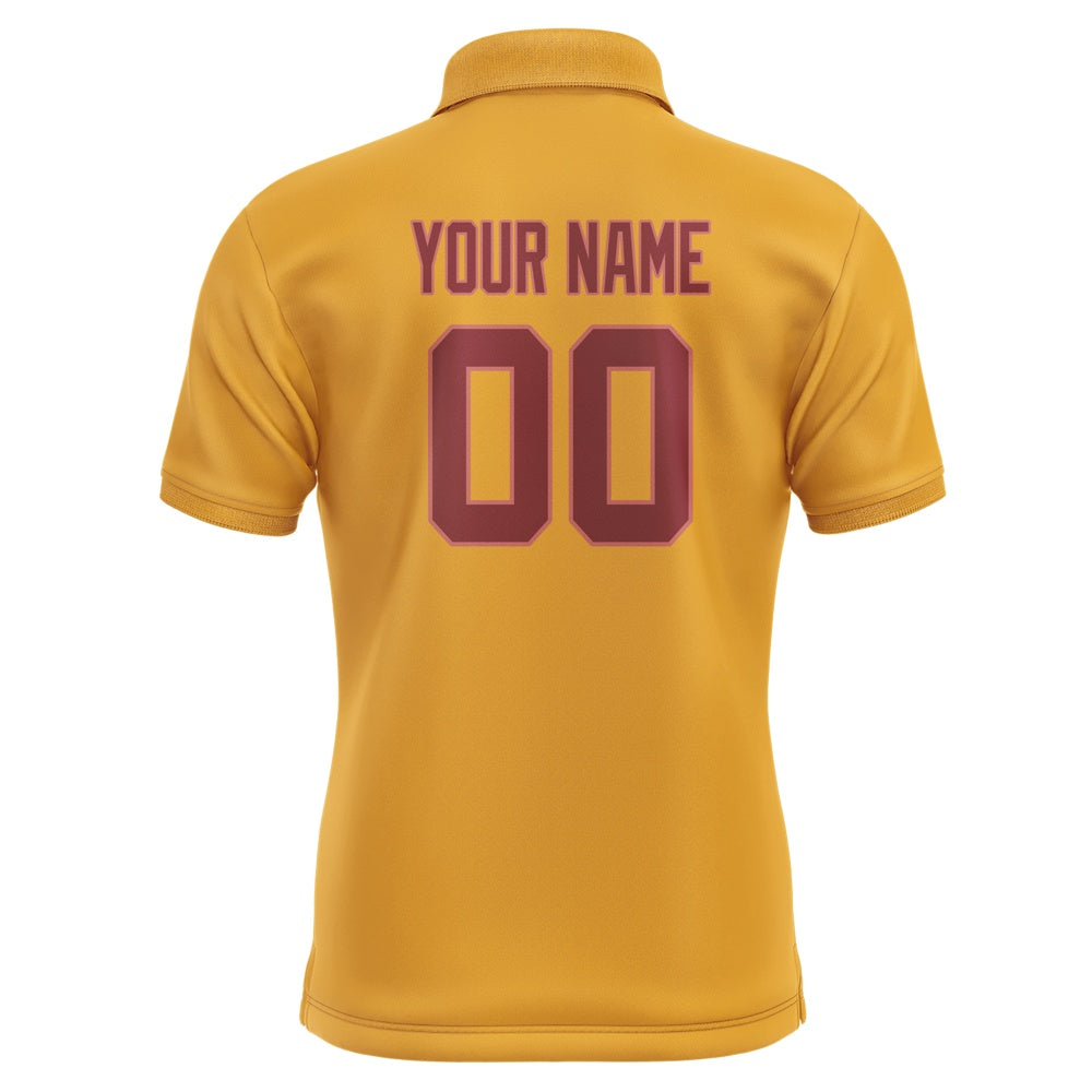 Custom Yellow Crimson Red Short-Sleeve Polo Shirt