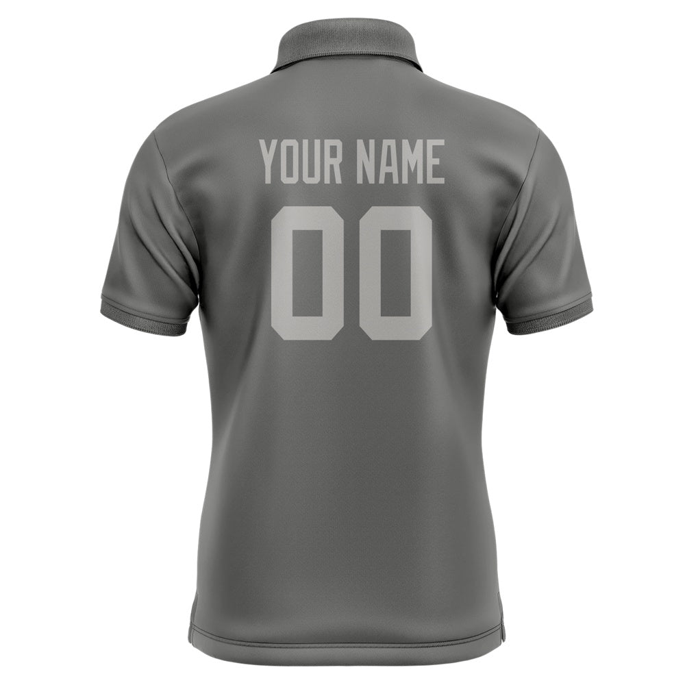 Custom Dark Grey Gray Short-Sleeve Polo Shirt