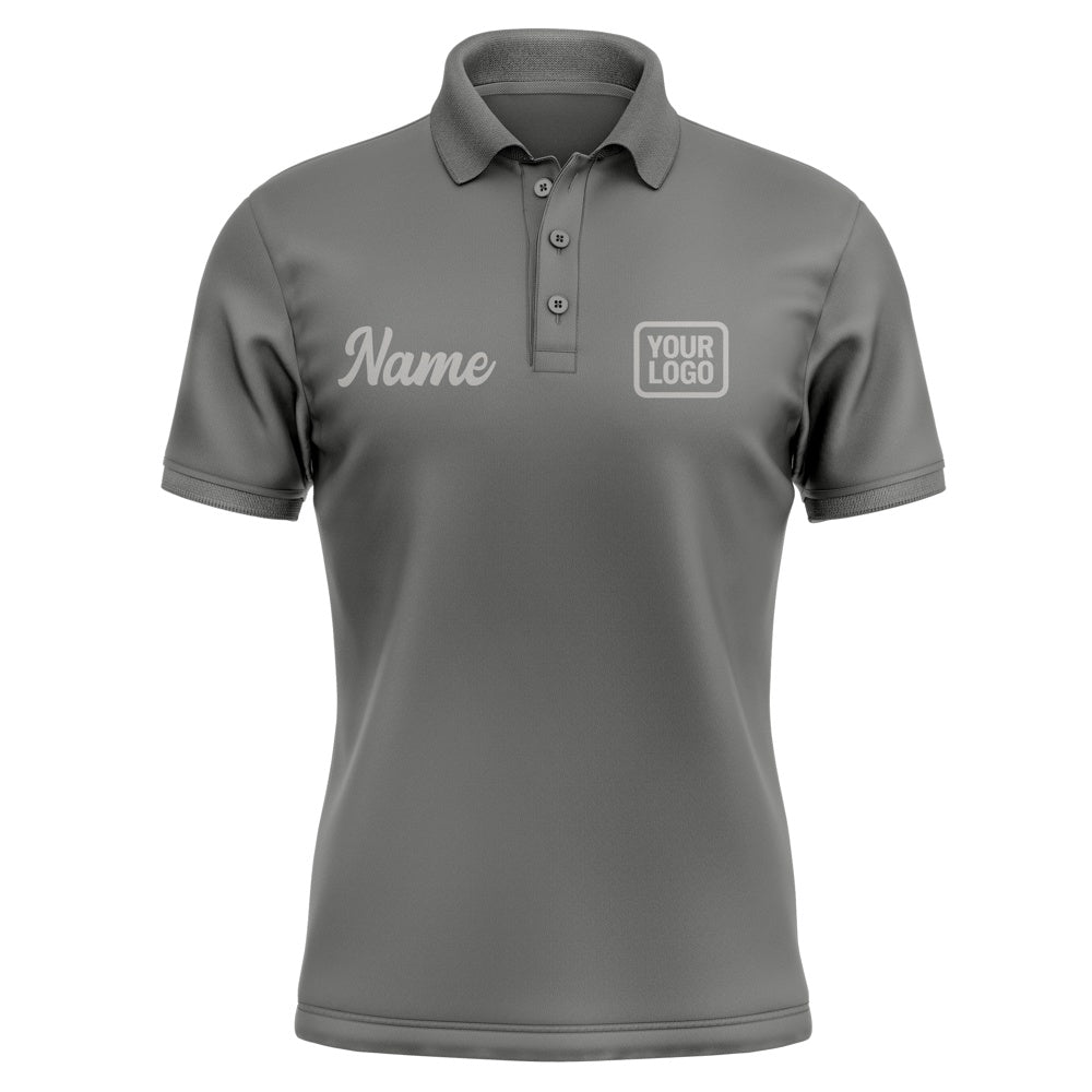 Custom Dark Grey Gray Short-Sleeve Polo Shirt