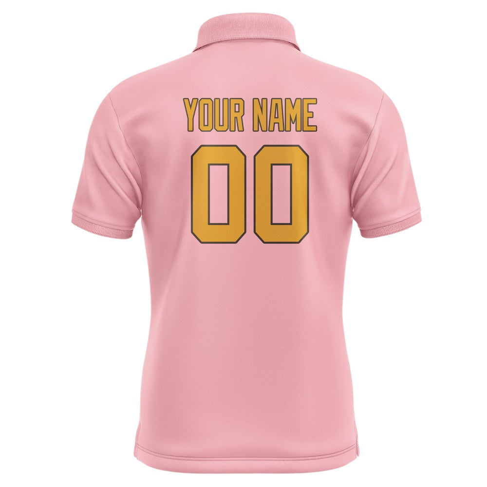 Custom Light Pink Yellow Short-Sleeve Polo Shirt