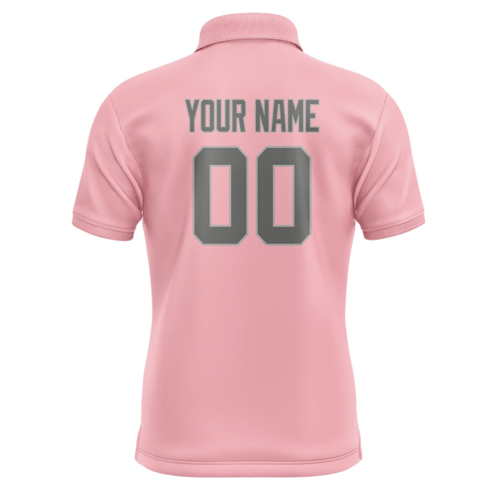 Custom Light Pink Dark Grey Short-Sleeve Polo Shirt