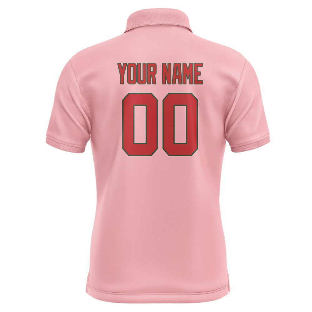 Custom Light Pink Red Short-Sleeve Polo Shirt