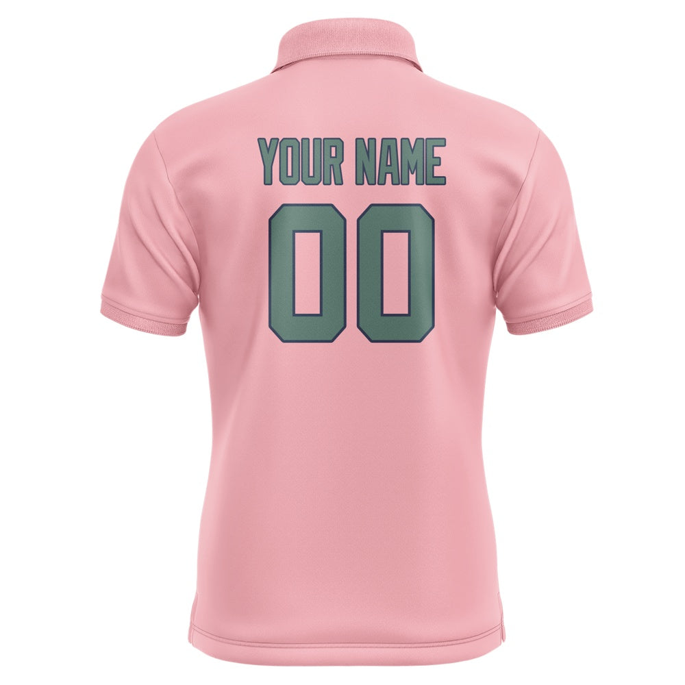 Custom Light Pink Blue Green Short-Sleeve Polo Shirt
