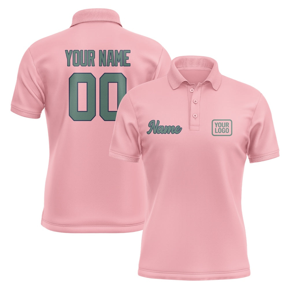 Custom Light Pink Blue Green Short-Sleeve Polo Shirt