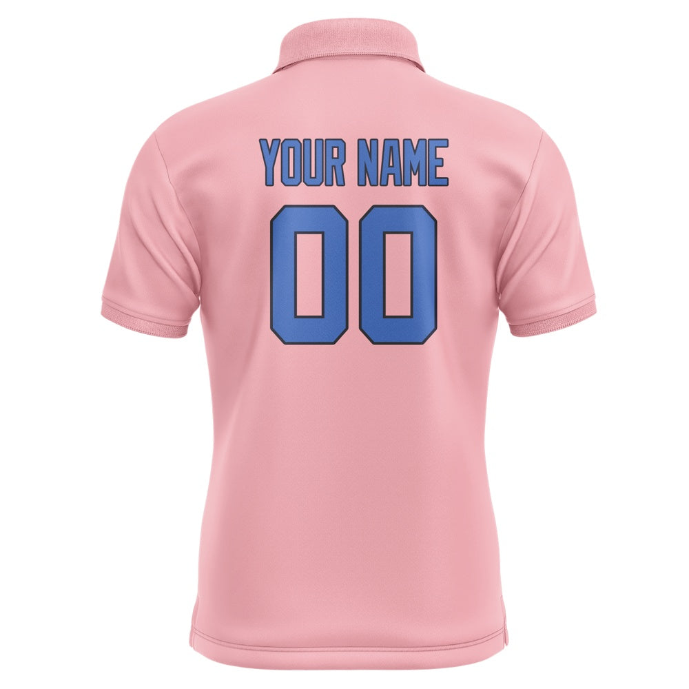 Custom Light Pink Sky Blue Short-Sleeve Polo Shirt