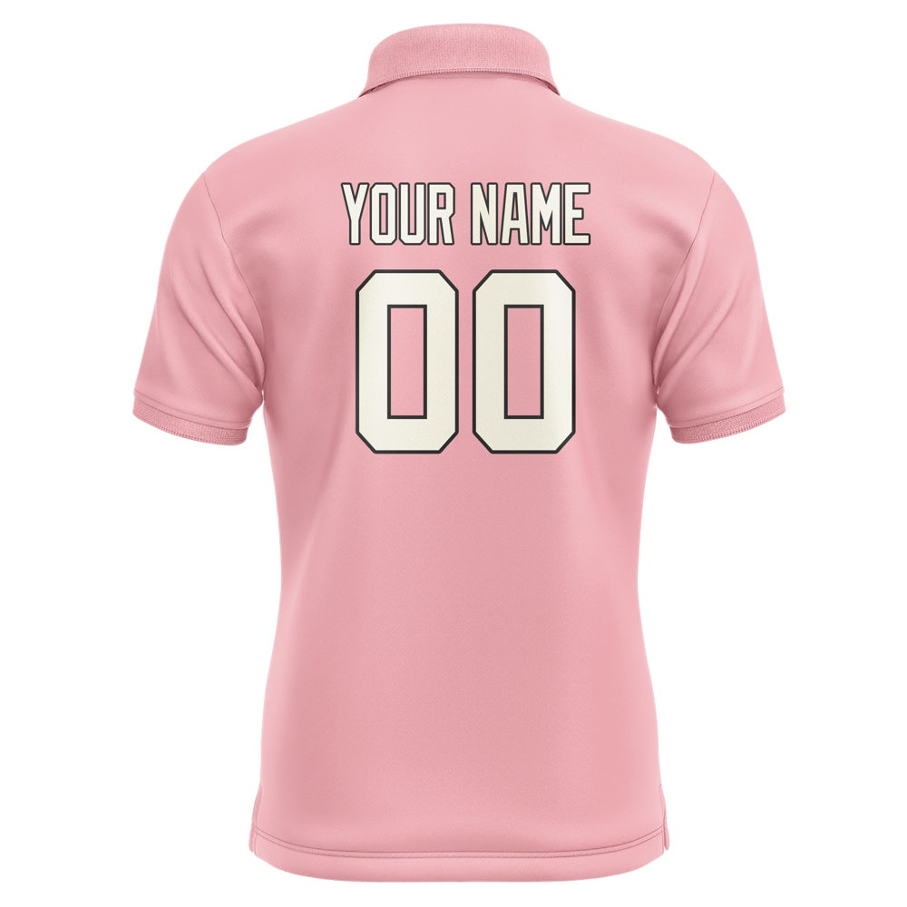 Custom Light Pink Cream Short-Sleeve Polo Shirt